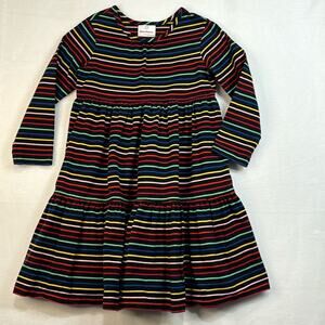 Hanna Andersson Size 120 Rainbow Striped Tiered Twirl Dress Size 110 US Size 5